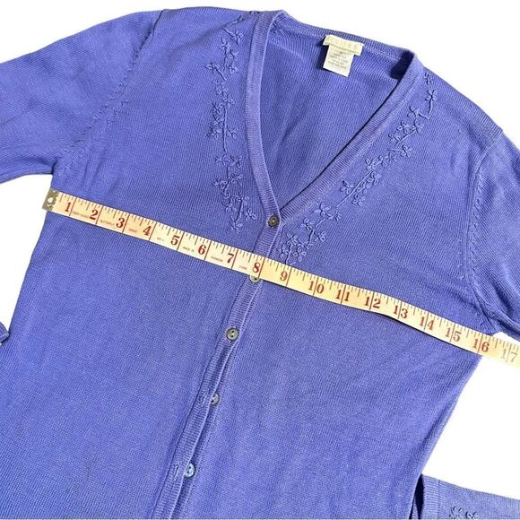V neck silk knitted Lilac cardigan size Small Cullen brand w embroidery detail - Picture 8 of 9